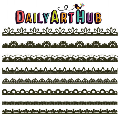 Lace Borders Clip Art Set