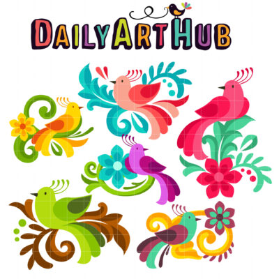 Paradise Birds Clip Art Set