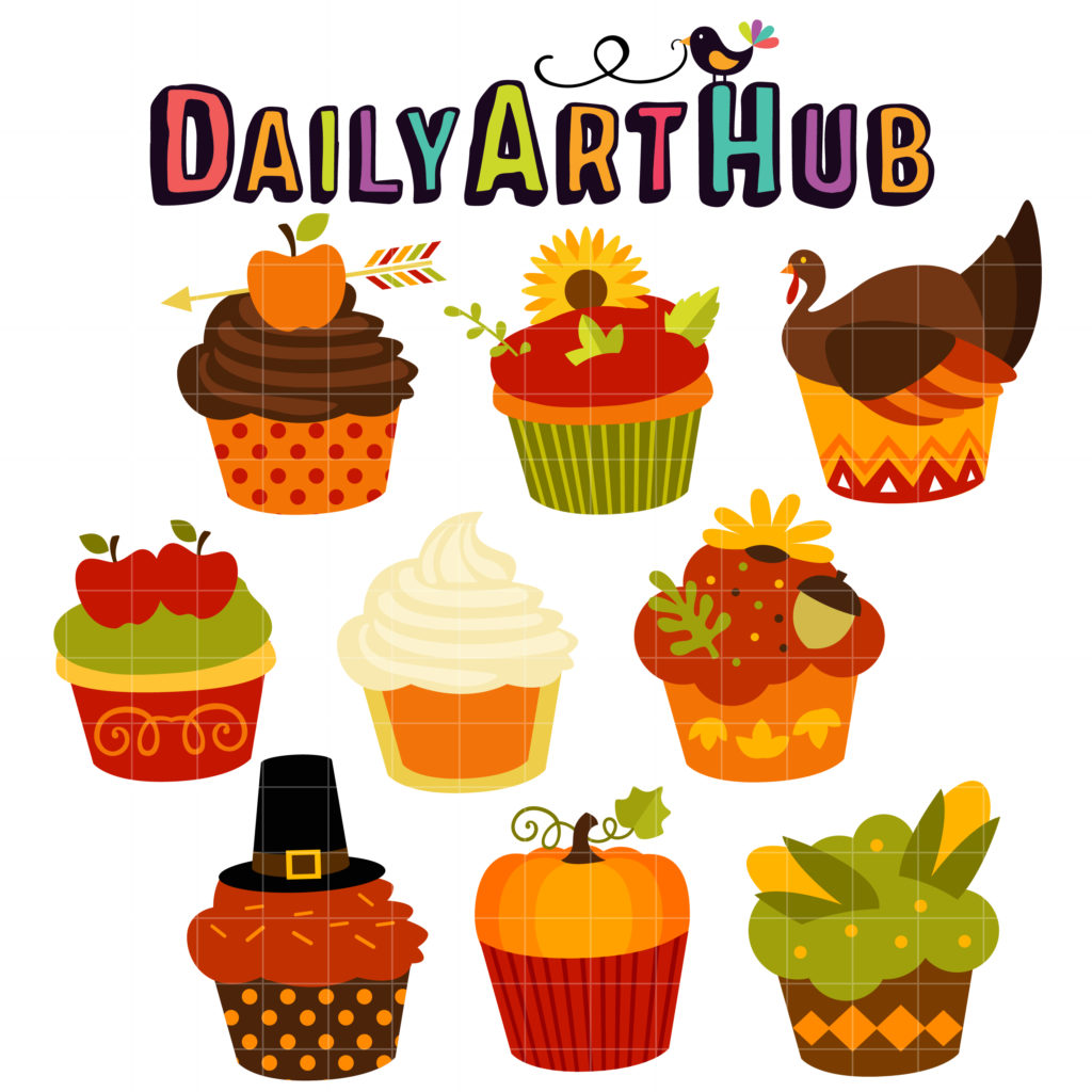 Thanksgiving Cupcakes Clip Art Set Daily Art Hub // Graphics