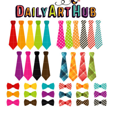 Bows and Ties Clip Art Set