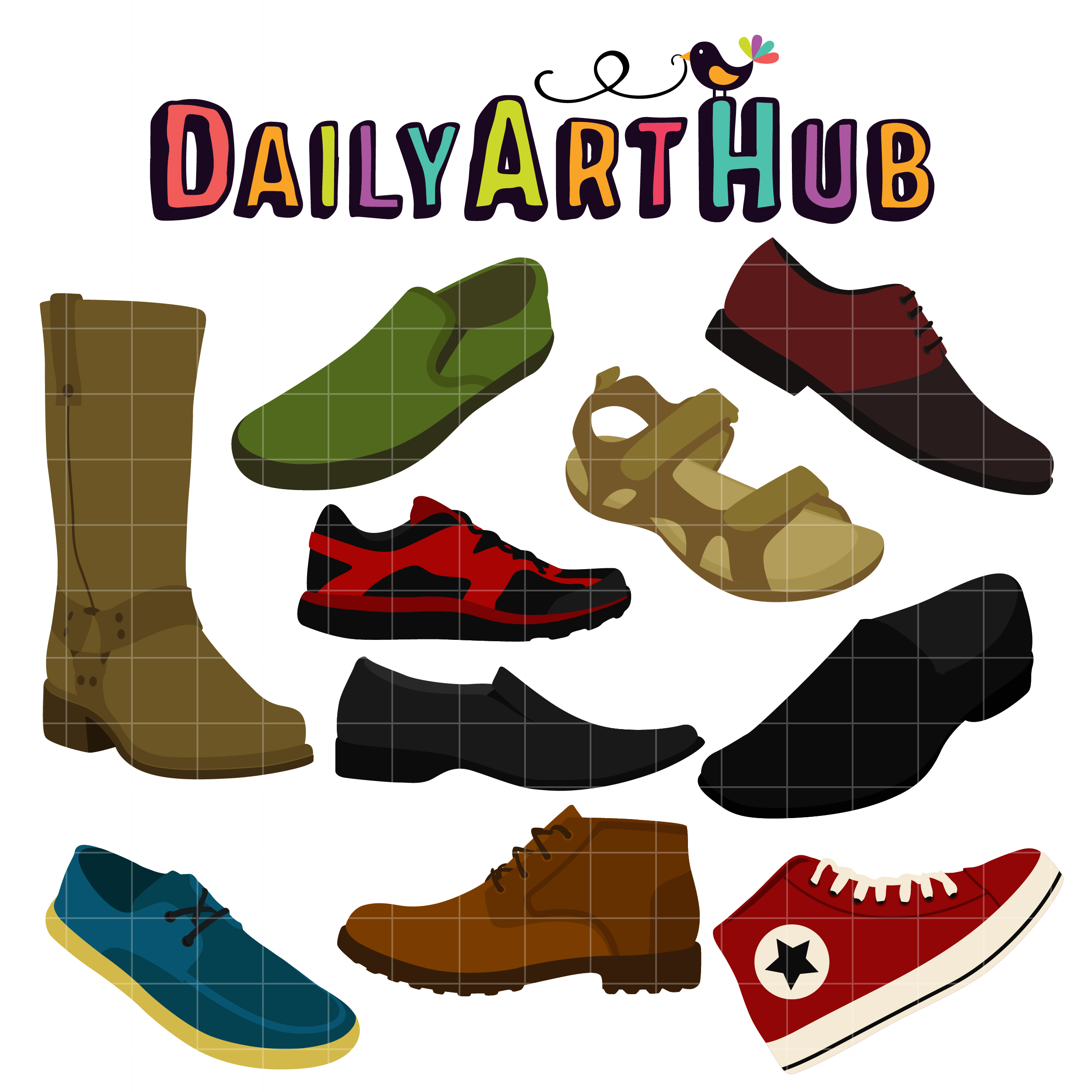 Boy Shoe Collection Clip Art Set Daily Art Hub Free Clip Art Everyday