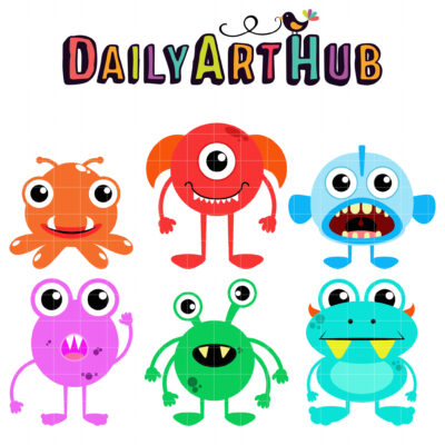 Fun Monsters Clip Art Set