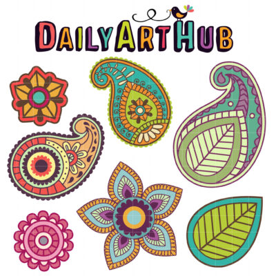 Pretty Paisleys Clip Art Set