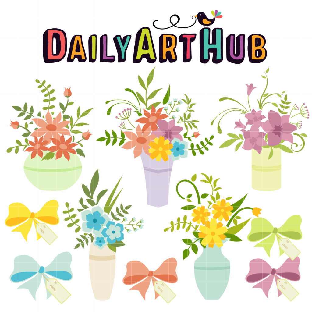 Flower Bouquet Gift Clip Art Set – Daily Art Hub // Graphics, Alphabets ...