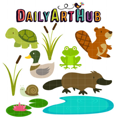 In the Pond Clip Art Set