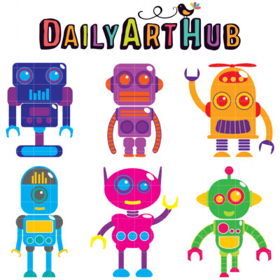 Robots Clip Art Set