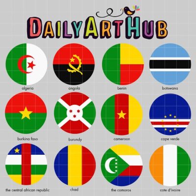 African Flags 1 Clip Art Set