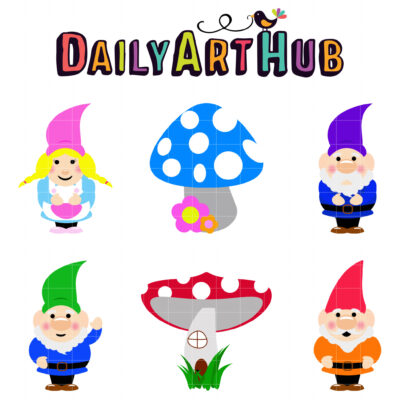 Gnomes Clip Art Set