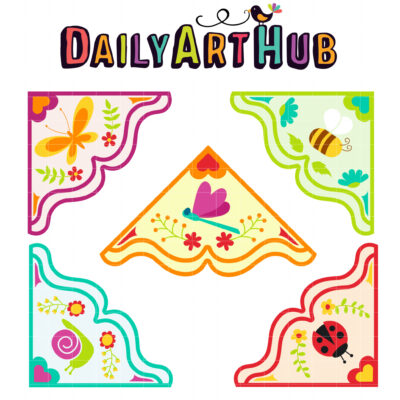 Little Creatures Corner Bookmarks Clip Art Set