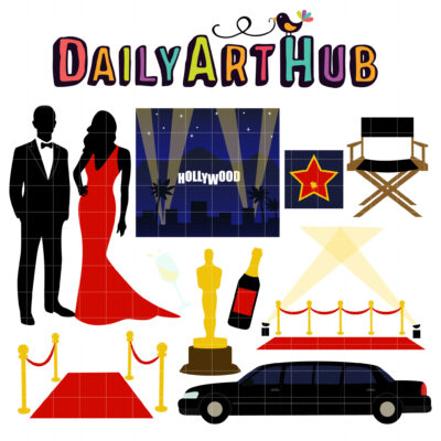 Hollywood Awards Night Clip Art Set