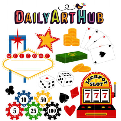 Night at Las Vegas Clip Art Set