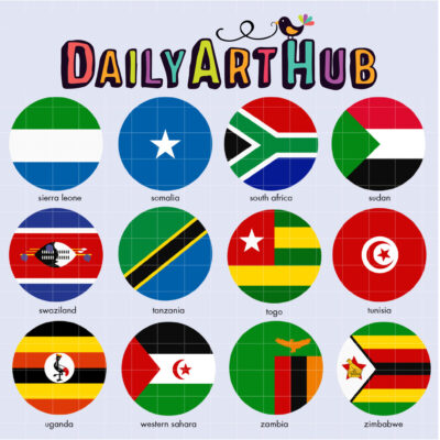 African Flags 4  Clip Art Set