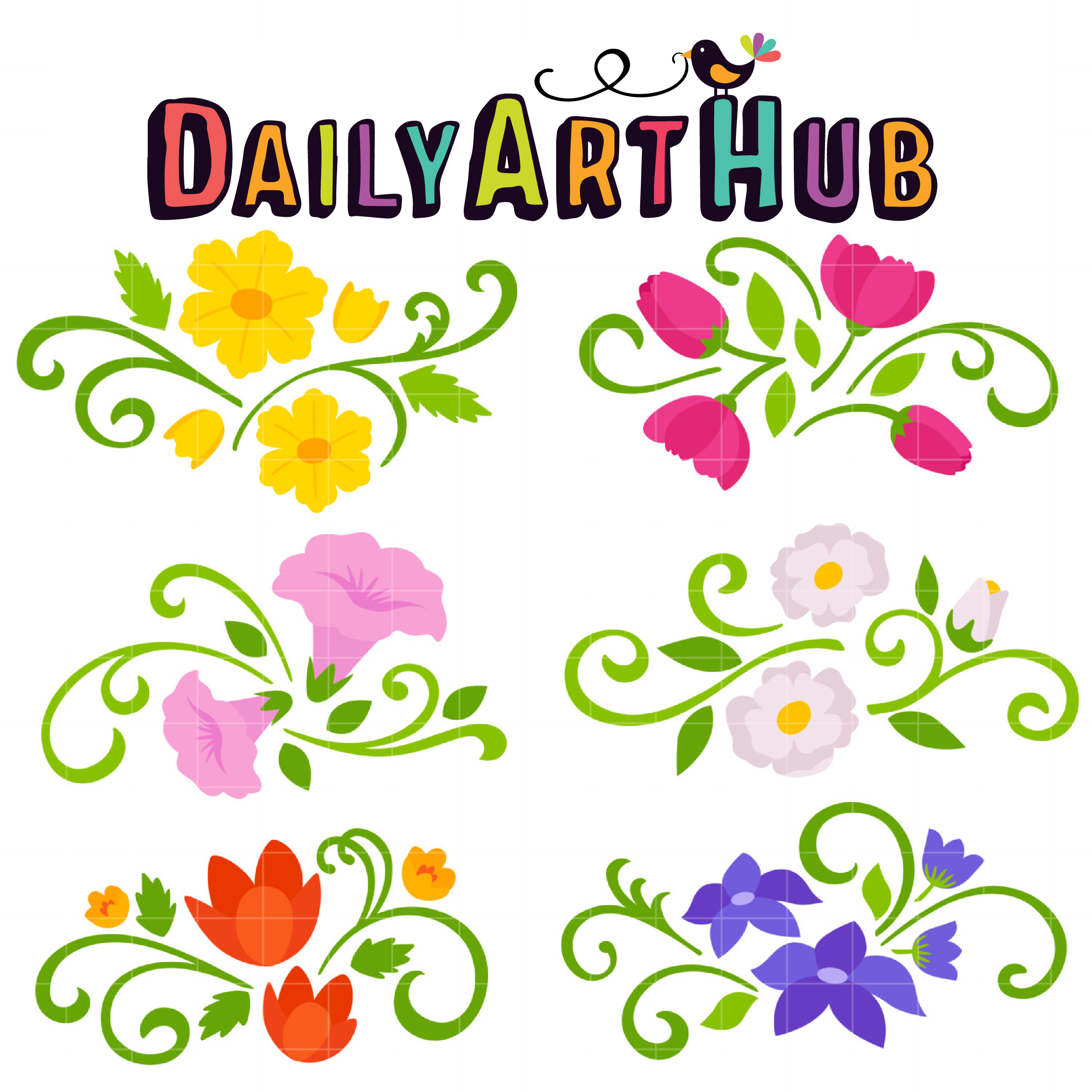 Floral Spray Bouquets Clip Art Set Daily Art Hub Free Clip Art Everyday