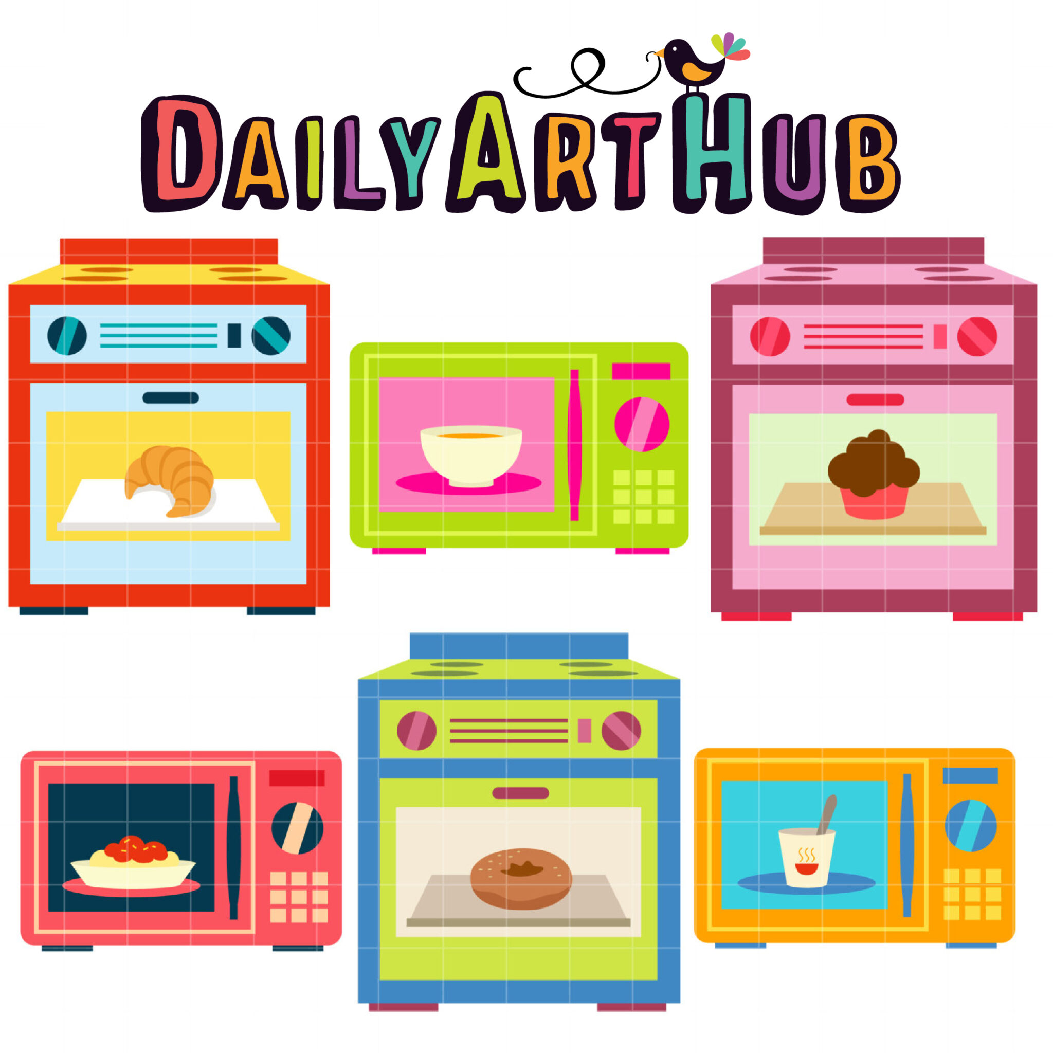 Food in the Oven Clip Art Set