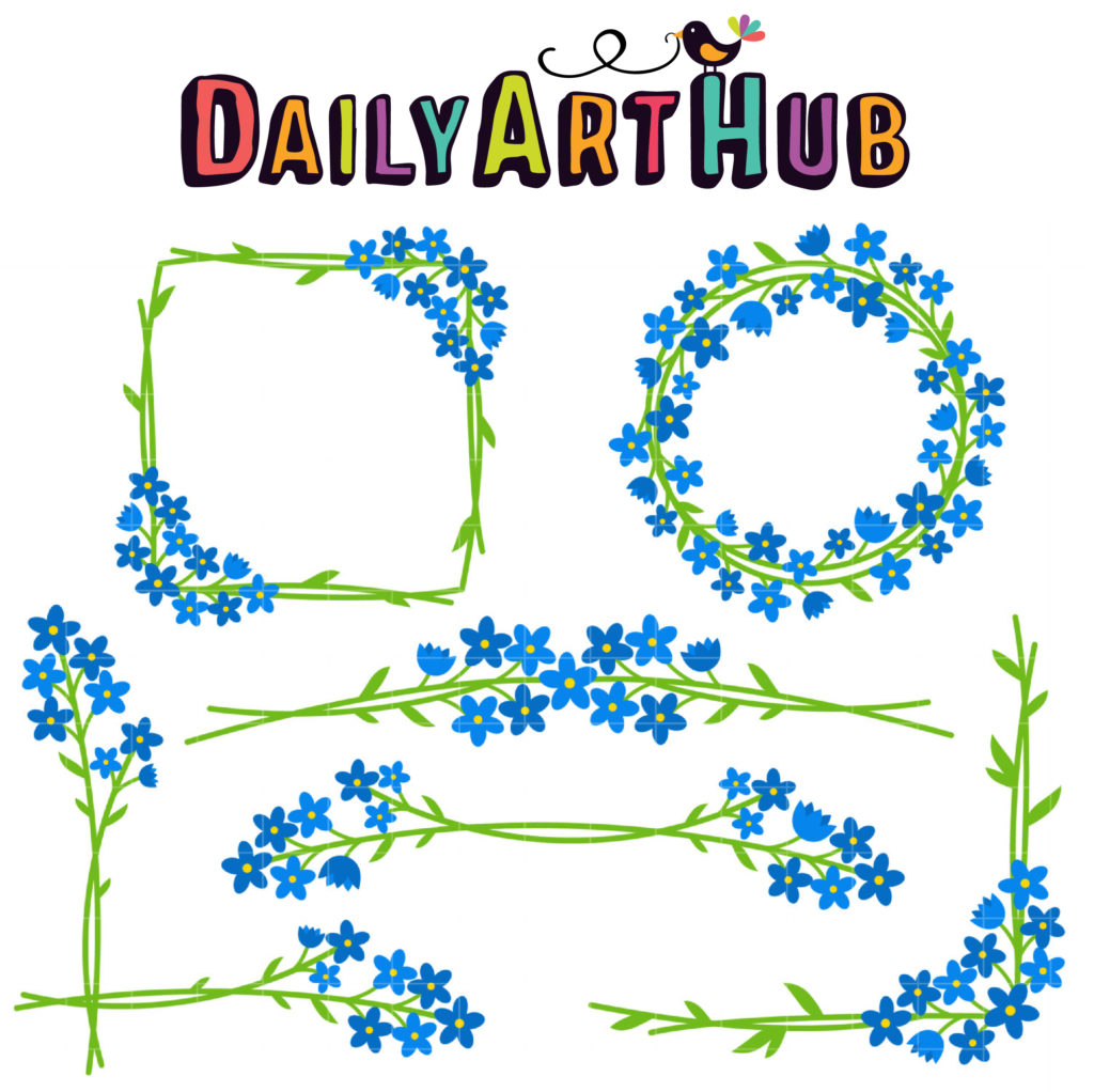 Me Nots Clip Art Set Daily Art Hub // Graphics, Alphabets & SVG