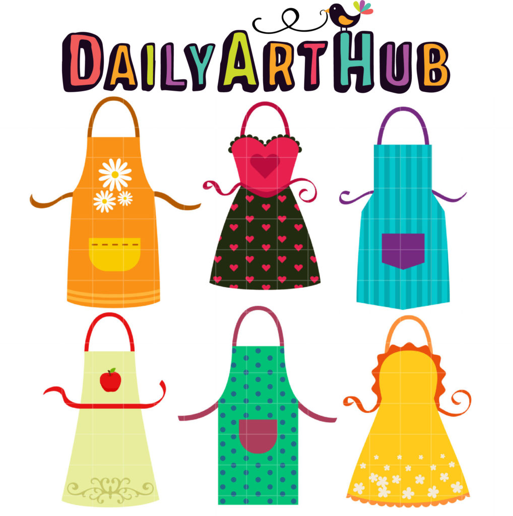 Fun Aprons Clip Art Set Daily Art Hub // Graphics, Alphabets & SVG