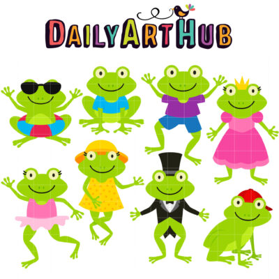 Fun Frogs Clip Art Set