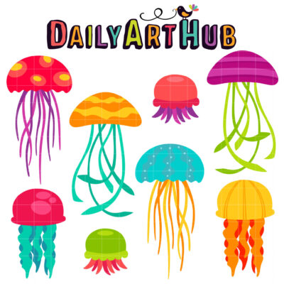 Jazzy Jellyfish Clip Art Set
