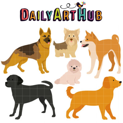 Loveable Dog Breeds 2 Clip Art Set