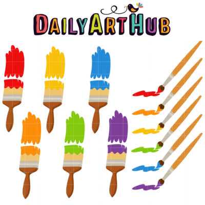Paintbrushes Clip Art Set