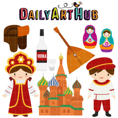 Russian Culture Clip Art Set