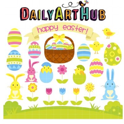 Happy Easter Clip Art Set