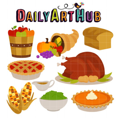 Thanksgiving Feast Clip Art Set