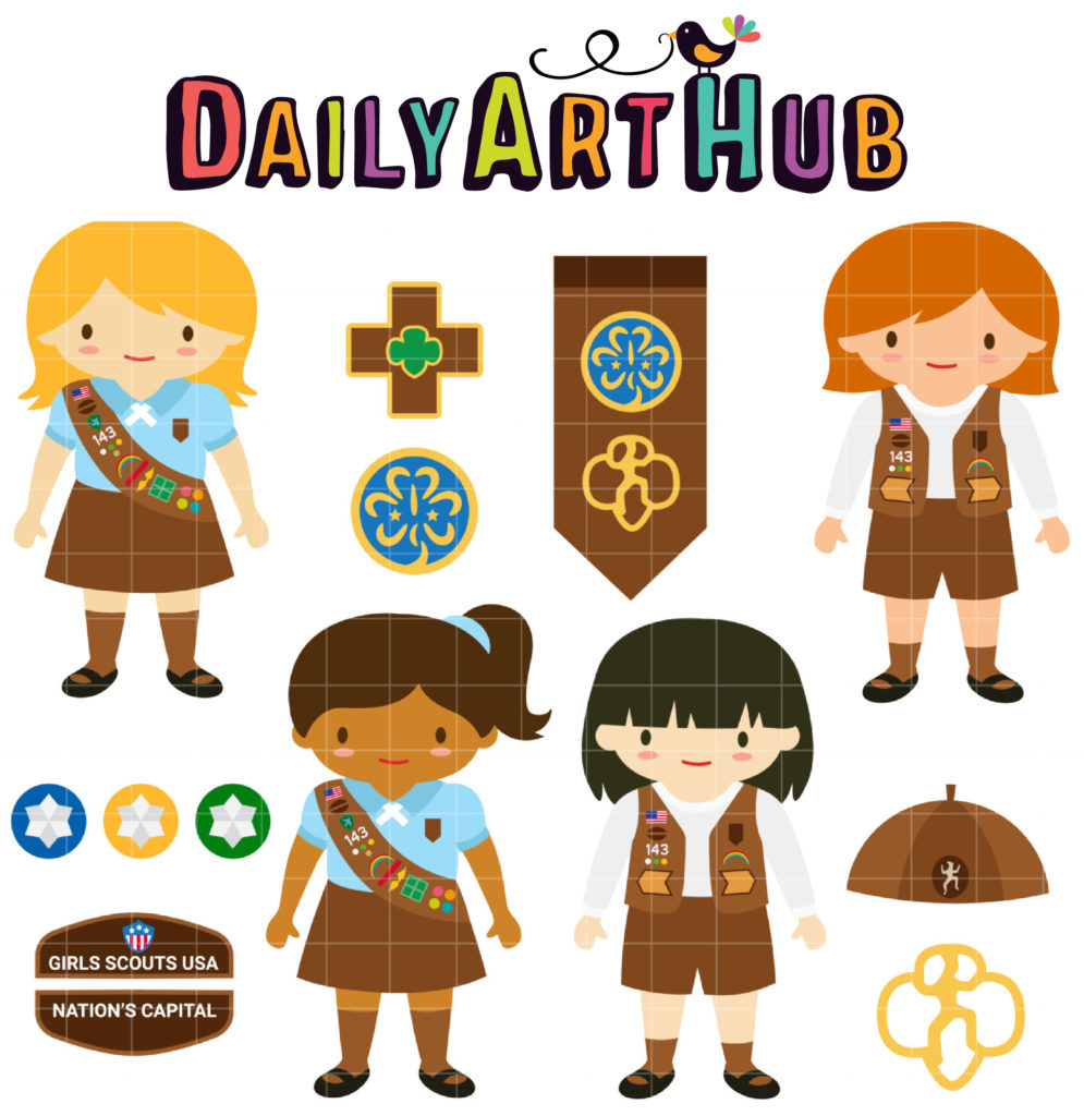 Brownie Girl Scouts Clip Art Set Daily Art Hub // Graphics, Alphabets