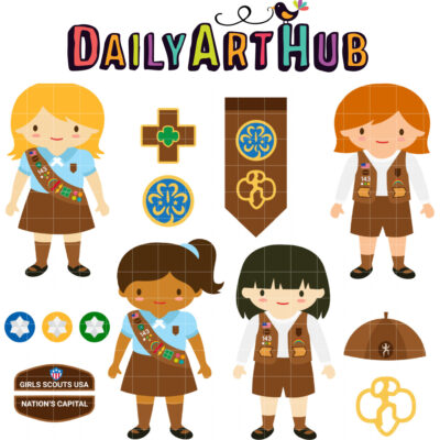 Brownie Girl Scouts Clip Art Set