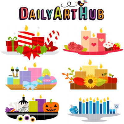 Candle Potpourii Clip Art Set