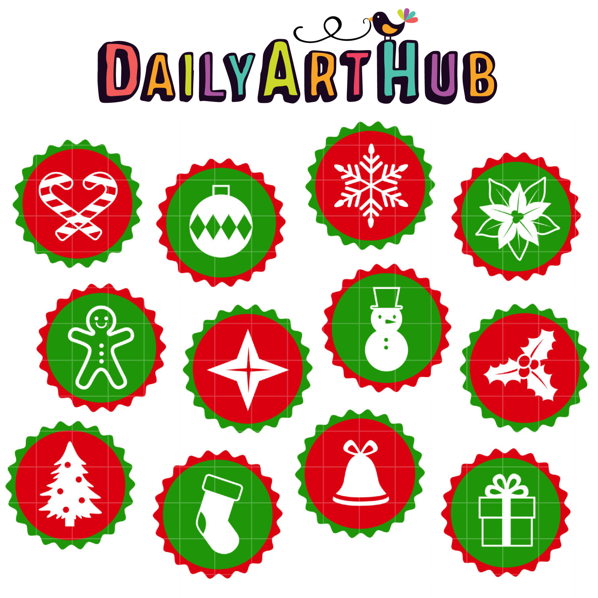 Christmas Buttons Clip Art Set – Daily Art Hub // Graphics, Alphabets & SVG