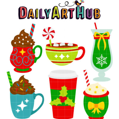 Christmas Drinks Clip Art Set
