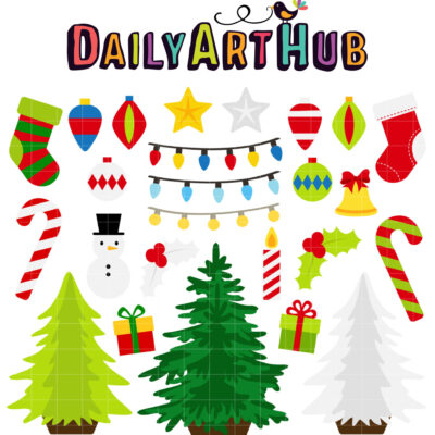 DIY Christmas Tree Clip Art Set