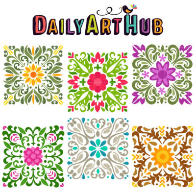 Deco Squares Clip Art Set