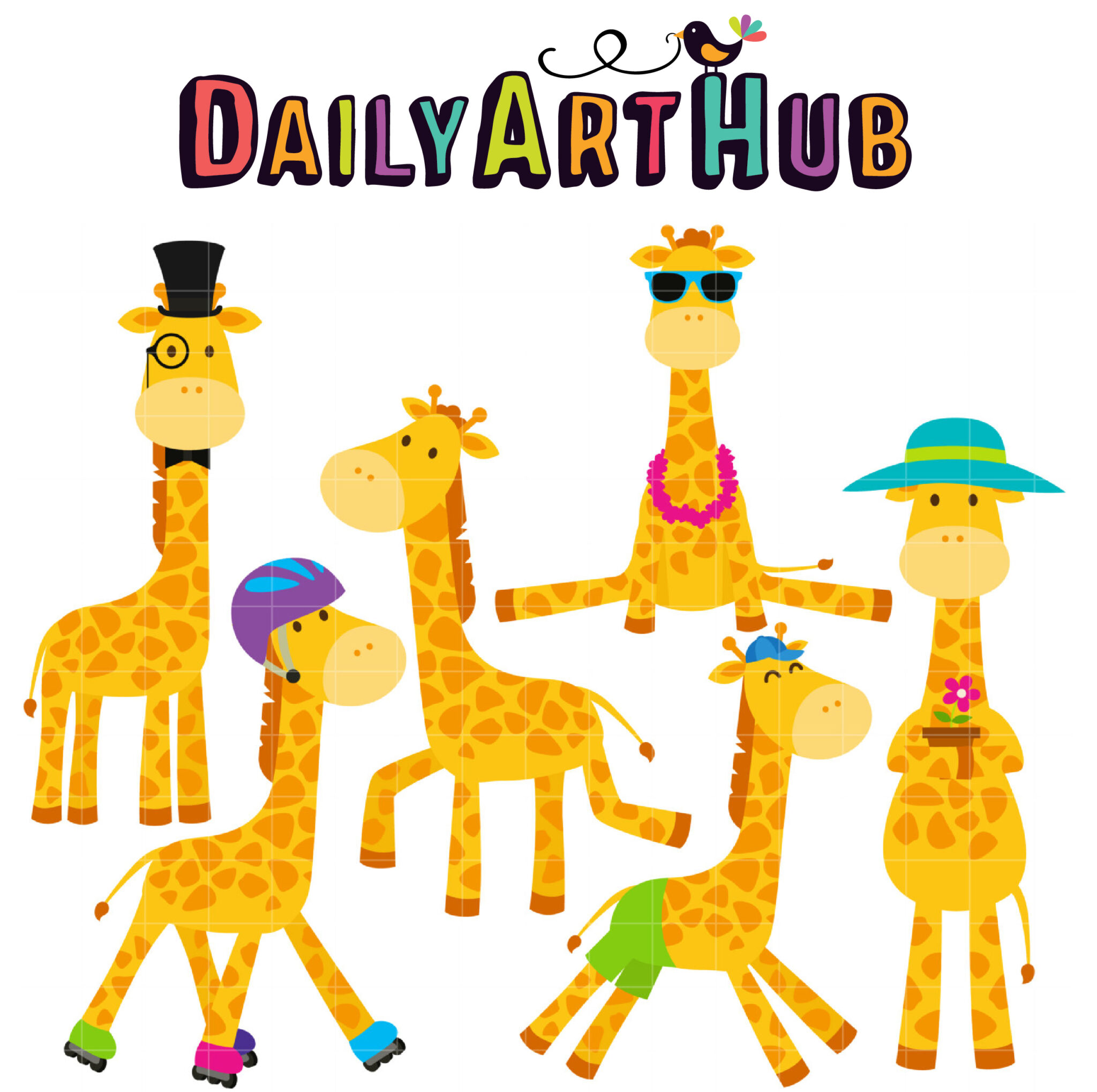 Genial Giraffe Clip Art Set