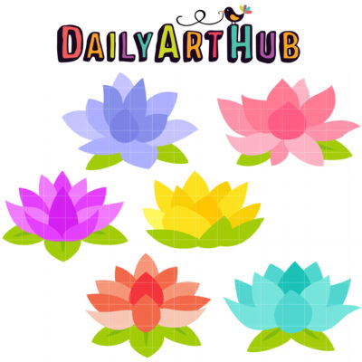 Lovely Lotus Clip Art Set