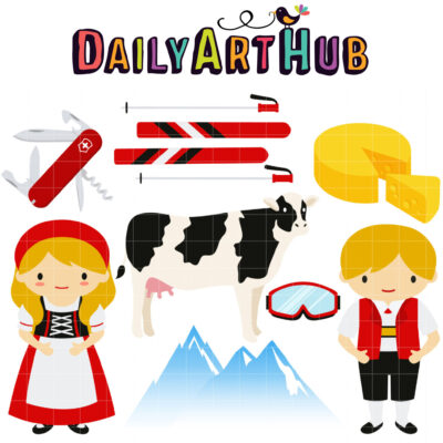 Swiss Alps Clip Art Set