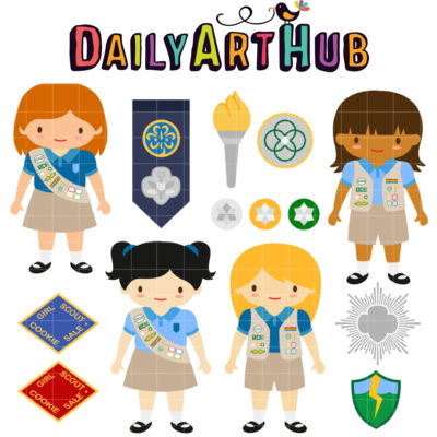 Cadette Girl Scout Clip Art Set