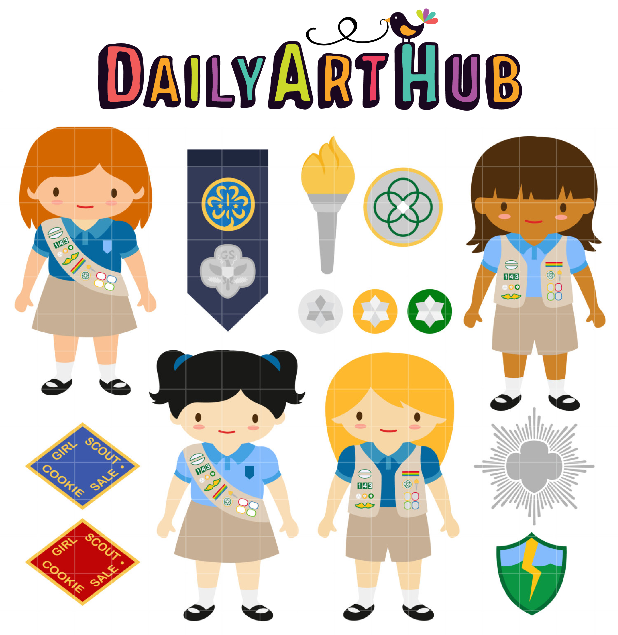 Cadette Girl Scout Clip Art Set Daily Art Hub Free Clip Art Everyday