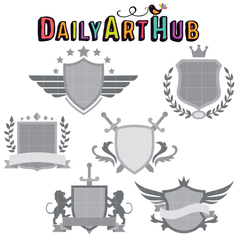 Crest Shields Clip Art Set Daily Art Hub // Graphics, Alphabets & SVG