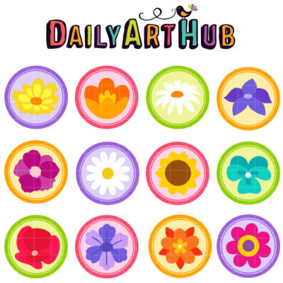 Cute Blossoms Clip Art Set