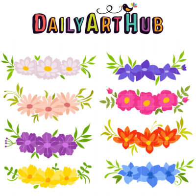 Flower Crowns Clip Art Set