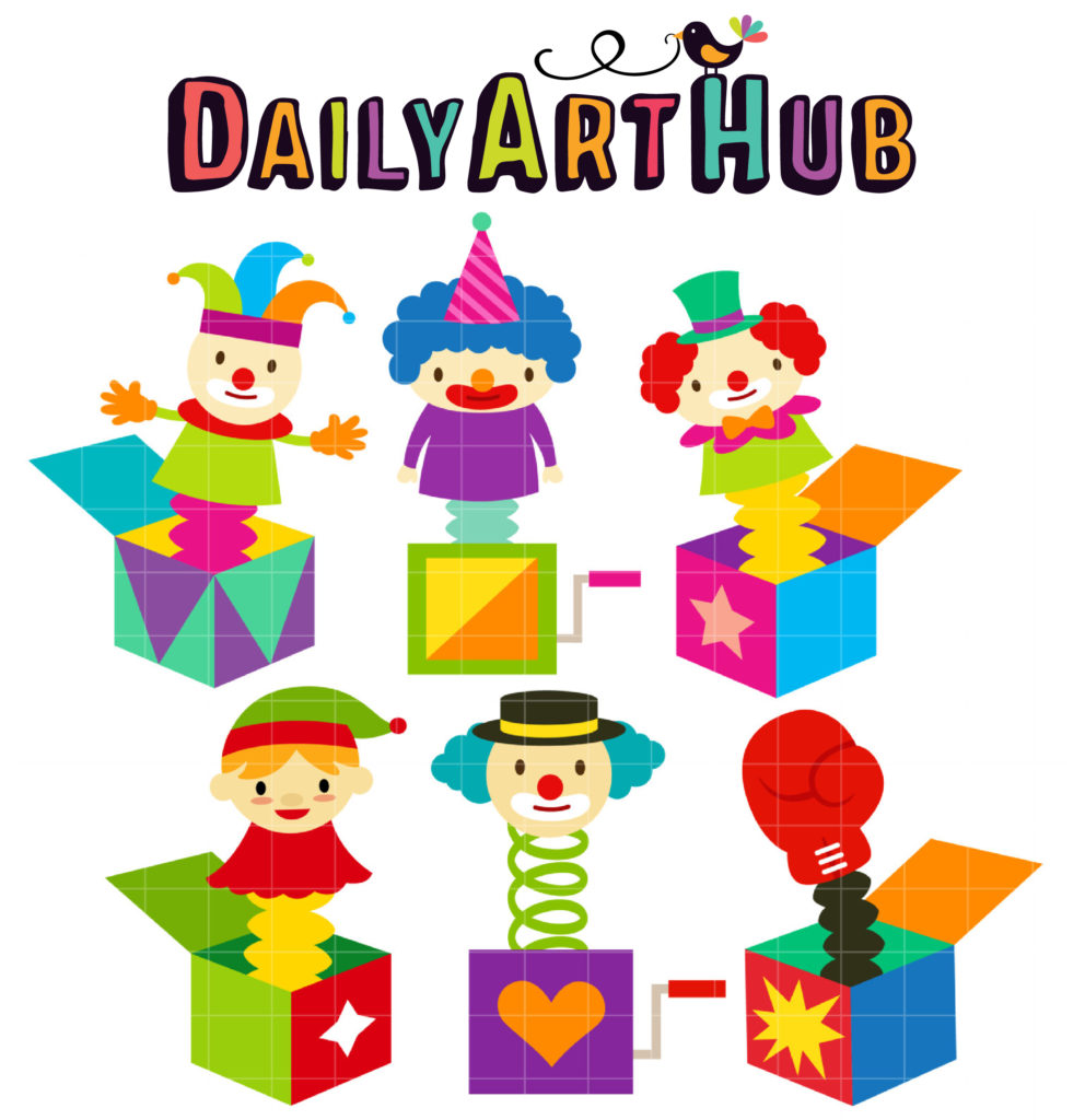 Jack in the Box Clip Art Set – Daily Art Hub // Graphics, Alphabets & SVG