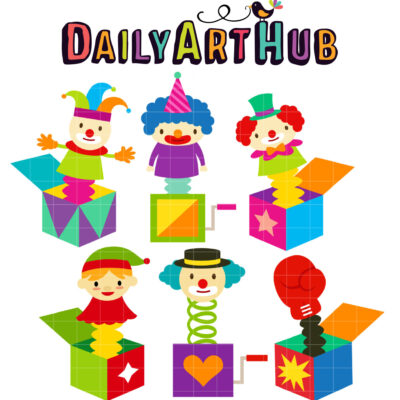 Jack in the Box Clip Art Set