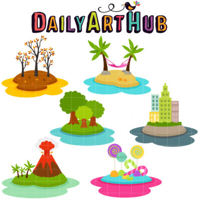 Little Islands Clip Art Set