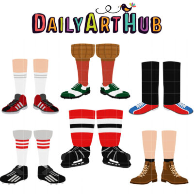 Men's Feet Clip Art Set