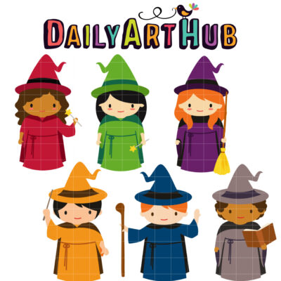 Mighty Wizards Clip Art Set