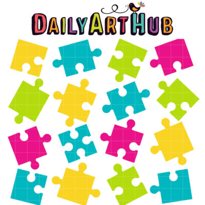 Puzzle Pieces Clip Art Set