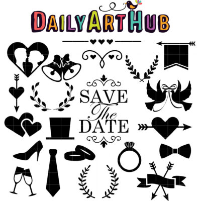 Wedding Elements Clip Art Set