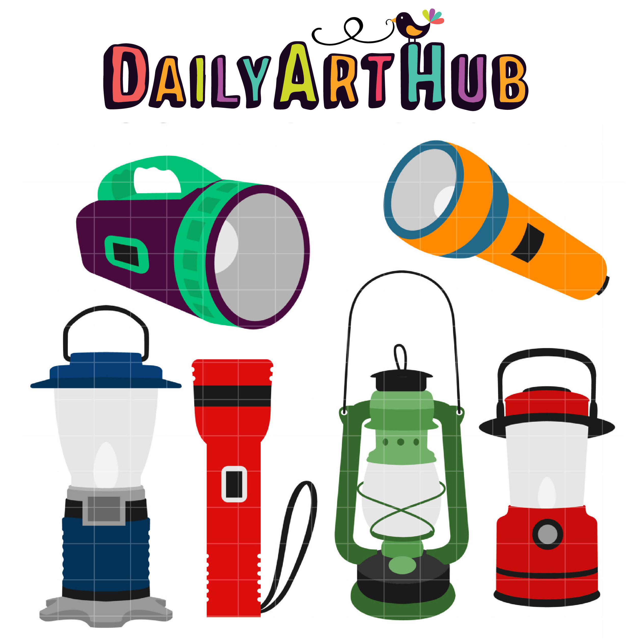 Flashlights and Lamps Clip Art Set Daily Art Hub Free Clip Art Everyday